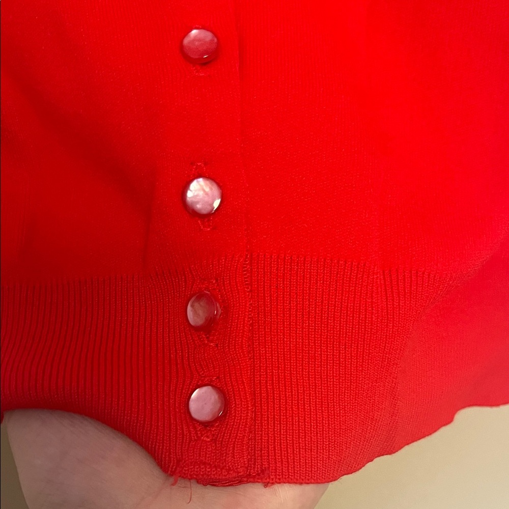 Vintage Red Button-Down Sweater - image 3